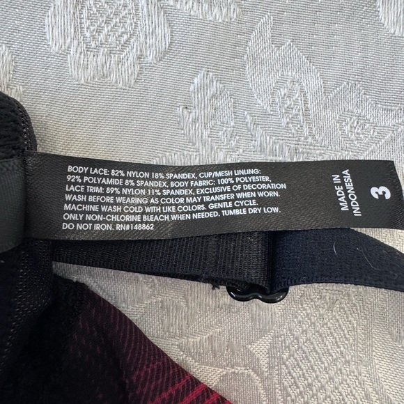 Torrid Babydoll Neglige Size 3X 22/24 Red Black Plaid Lace Sheer Sexy - Picture 5 of 9